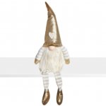 Skřítek vánoční textilní 60 cm sedící zlatý – Sleviste.cz