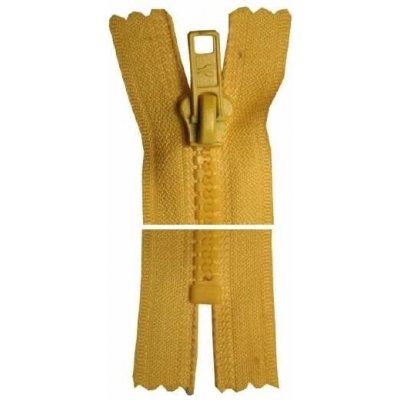 Plastový zip, nedělitelný - 25cm - okrový - WICO - BALENÍ 10 ks – Hledejceny.cz