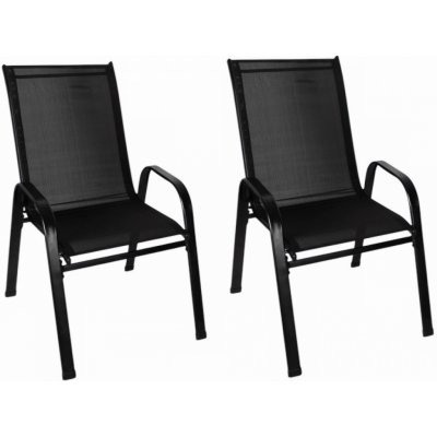 Crossheim C25004 Zahradní židle Relax černé 2 ks – Zbozi.Blesk.cz