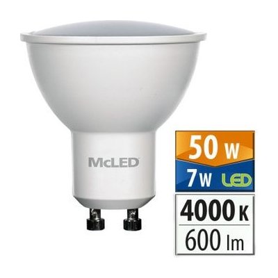 McLED LED žárovka GU10, 7W, 4000K, CRI80, vyz. úhel 100°, 360° 600lm – Zboží Živě