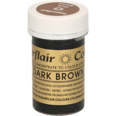 Sugarflair Gelová barva Dark Brown 25 g – Zboží Mobilmania