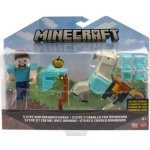 Mattel Minecraft dvojbalení STEVE A OBRNĚNÝ KŮŇ – Hledejceny.cz