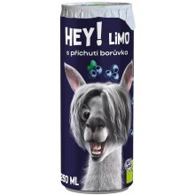 HEY! LIMO sycený nápoj s příchutí borůvka 250 ml