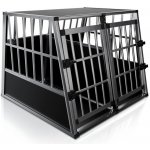 Juskys Přepravní box pro psy robustní a snadno udržovatelný 2 mřížkové dveře uzavíratelné hlinikový XL 96 x 91 x 70 cm – Zboží Dáma