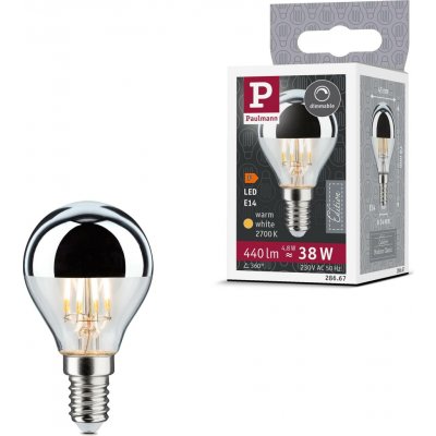 Paulmann LED Retro-kapka 4,8W E14 stříbrný vrchlík teplá bílá stmívatelné 286.67 P 28667 – Hledejceny.cz