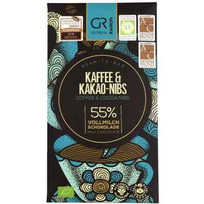 GR mléčná 55% káva a kakaové boby BIO 50 g
