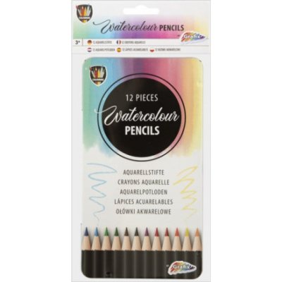 GRAFIX Akvarelové pastelky v plechové krabičce 158536 12 ks – Zboží Živě