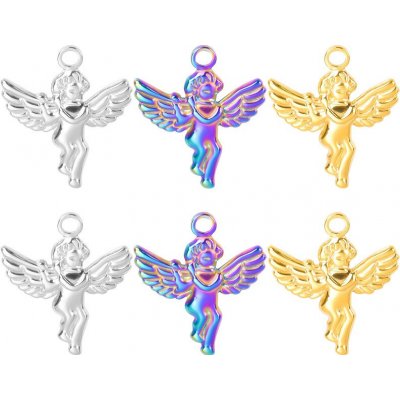 Přívěsek andílek se srdíčkem chrirurgická ocel 3 barevné varianty - Povrchová úprava Bez galvanizace TC 464 – Hledejceny.cz