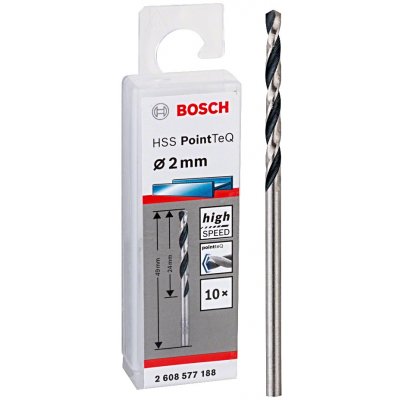 BOSCH HSS PointTeQ spirálový vrták 2mm (10 ks) – Zboží Mobilmania