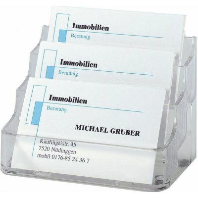 SIGEL stojánek na vizitky, transparentní, plastový – Hledejceny.cz