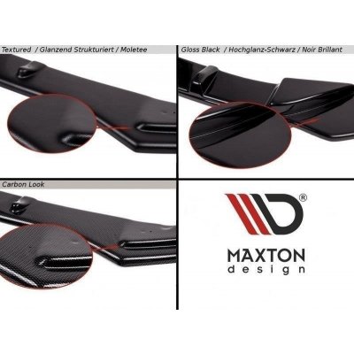 Maxton Design středový spoiler zadního nárazníku pro Infiniti QX70, černý lesklý plast ABS