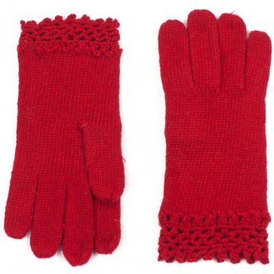 Art of Polo vlněné rukavičky s krajkou červené