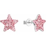 Pavona Stříbrné náušnice Hvězdičky s krystaly Preciosa 31312.3 light rose – Sleviste.cz