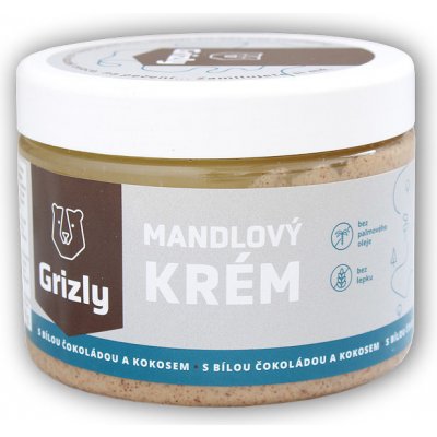 GRIZLY Mandlový krém s bílou čokoládou a kokosem 500 g