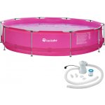 Tectake 402896 s ocelovou konstrukcí a filtračním čerpadlem 360 x 76 cm fuchsiová – Zboží Dáma