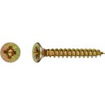 Uni vrut se zápustnou hlavou PZ2 plný závit žlutě pozink. 4x30 mm, 1000 ks – Hledejceny.cz