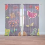 Sablio Záclony Nakreslené květiny: 2ks 150x250cm – Hledejceny.cz