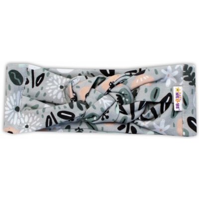 Baby Nellys Hand Made Dvouvrstvá proplétaná čelenka Palouček mátová – Sleviste.cz