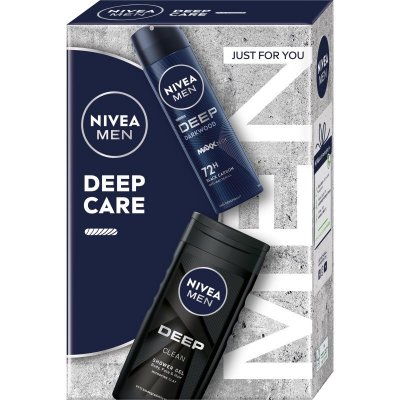 Nivea Men Deep sprchový gel pro muže 250 ml + NIVEA MEN Deep Maxx antiperspirant ve spreji pro muže 150 ml – Zboží Dáma