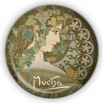 Kovový otvírák Alfons Mucha - Ivy, ø 5,8 cm – Hledejceny.cz