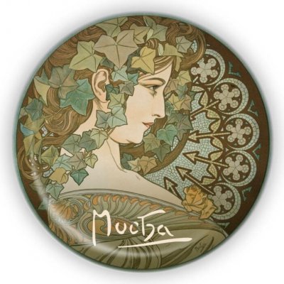 Kovový otvírák Alfons Mucha - Ivy, ø 5,8 cm – Hledejceny.cz