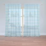 Záclony Bílé linky na modré: 2 ks - 150x250 cm - Sablio – Hledejceny.cz
