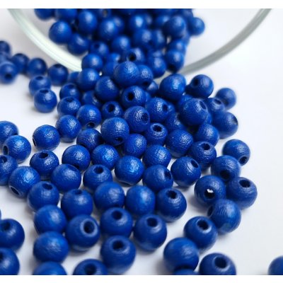 Detoa dřevěné korálky tmavě modré 6 mm 10 ks – Zboží Mobilmania