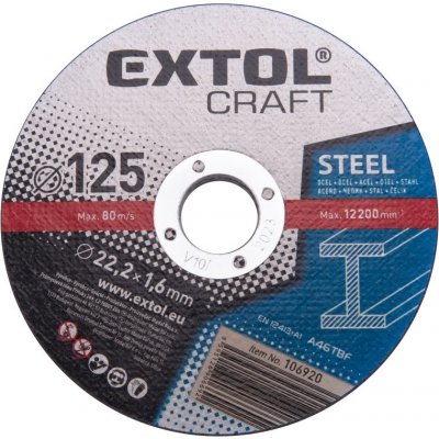 EXTOL CRAFT 106920 kotouče řezné na kov, 5ks, 125x1,6x22,2mm – Zboží Mobilmania
