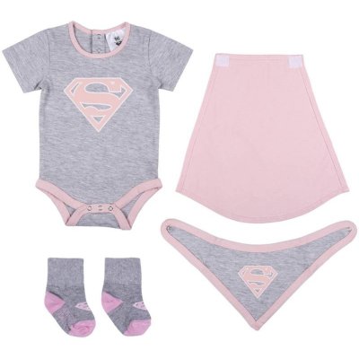 DC Comics Superheroe Girls dětské body 1 ks ponožky pro miminka 1 ks bryndák 1 ks plášť 1 ks – Zboží Mobilmania