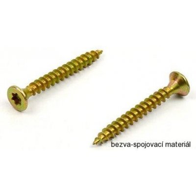 Páskovaný vrut do dřeva 4,0x35 mm, zinek žlutý, zápustná hlava – Hledejceny.cz