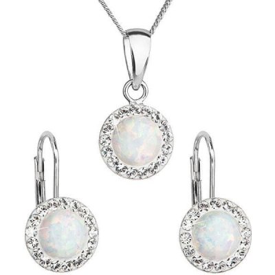 Pavona Třpytivá souprava šperků s krystaly Preciosa 39160.1 & white s.opal (náušnice řetízek přívěsek) – Hledejceny.cz