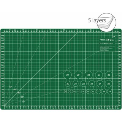 Řezací podložka TEXI GREEN 45 x 30 cm 5vrstvá zesílená – Sleviste.cz