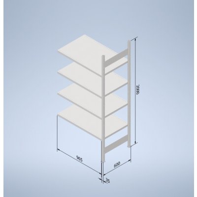 Stow Regál přídavný 2000 x 1000 x 600 mm 5 polic – Sleviste.cz