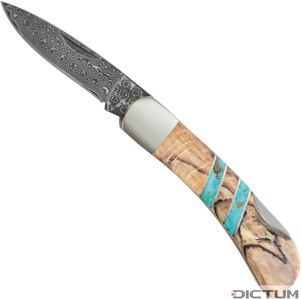 DICTUM 719668 Mini Damascus Folding Knife