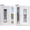 Venkovní dveře Soft Lucy Inox+Sklo Nisip 130 x 200 cm bílé levé