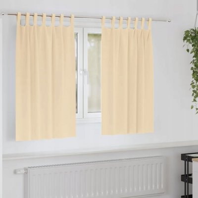 Závěsy se závěskami 2 ks Krémové Polyester – Hledejceny.cz