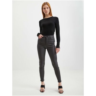 Orsay dámské koženkové kalhoty šedé – Zboží Mobilmania