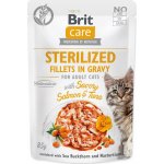 Brit Care Cat Sterilized Fillets in Gravy Savory Salmon&Tuna 85 g – Hledejceny.cz