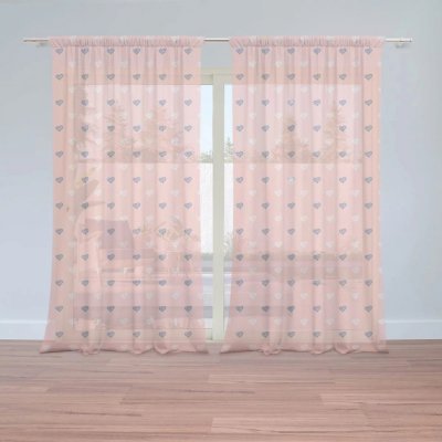 Záclony Srdíčka na růžové: 2 ks - 150x250 cm - Sablio – Hledejceny.cz