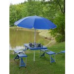 Garden Line Skládací přenosný turistický stůl s lavicemi OUTDOOR modrý – Hledejceny.cz