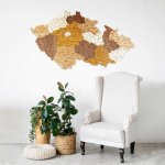 Dřevěná mapa Česká republika (ČR) 236 x 136 cm (okresy) – Sleviste.cz