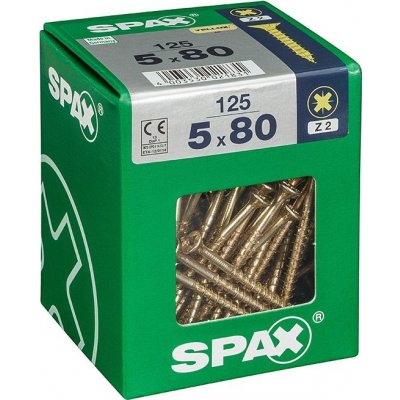Spax Yellox Univerzální vrut, ø 5 × 80 mm, PZ2, zápustná hlava, 125 ks 4081020500808 – Hledejceny.cz