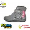 Dětské kotníkové boty D.D.Step dívčí zimní svítící boty blikající 078-238A šedé