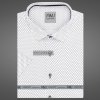 Pánská Košile AMJ pánská bavlněná košile krátký rukáv regular fit VKBR1274 bílá se slzičkami