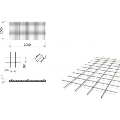 Kari síť s okem 150/150 mm, 2x3 m, průměr 4 mm (KA17) – HobbyKompas.cz