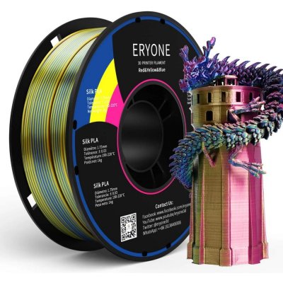 Eryone Triple-Color Silk PLA - Red&Yellow&Blue 1.75mm 1 kg