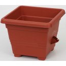 Květináč a truhlík PLASTIA Hranatý samozavlažovací kv. Bergamot 30x30 cm terakota