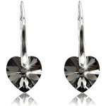 Swarovski Elements Heart krystal stříbrné visací černo šedé srdce srdíčka 39003.4 Silver Night černá šedá duhová – Zbozi.Blesk.cz