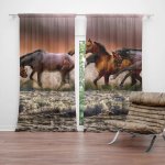 Sablio Závěs Koně ve vodě: 2ks 140x250cm – Hledejceny.cz