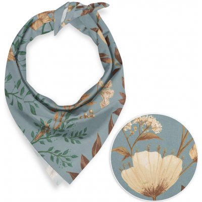 Biante bavlněný šátek Sandra SA-551 Podzimní větvičky na šedomodrém – Zboží Dáma